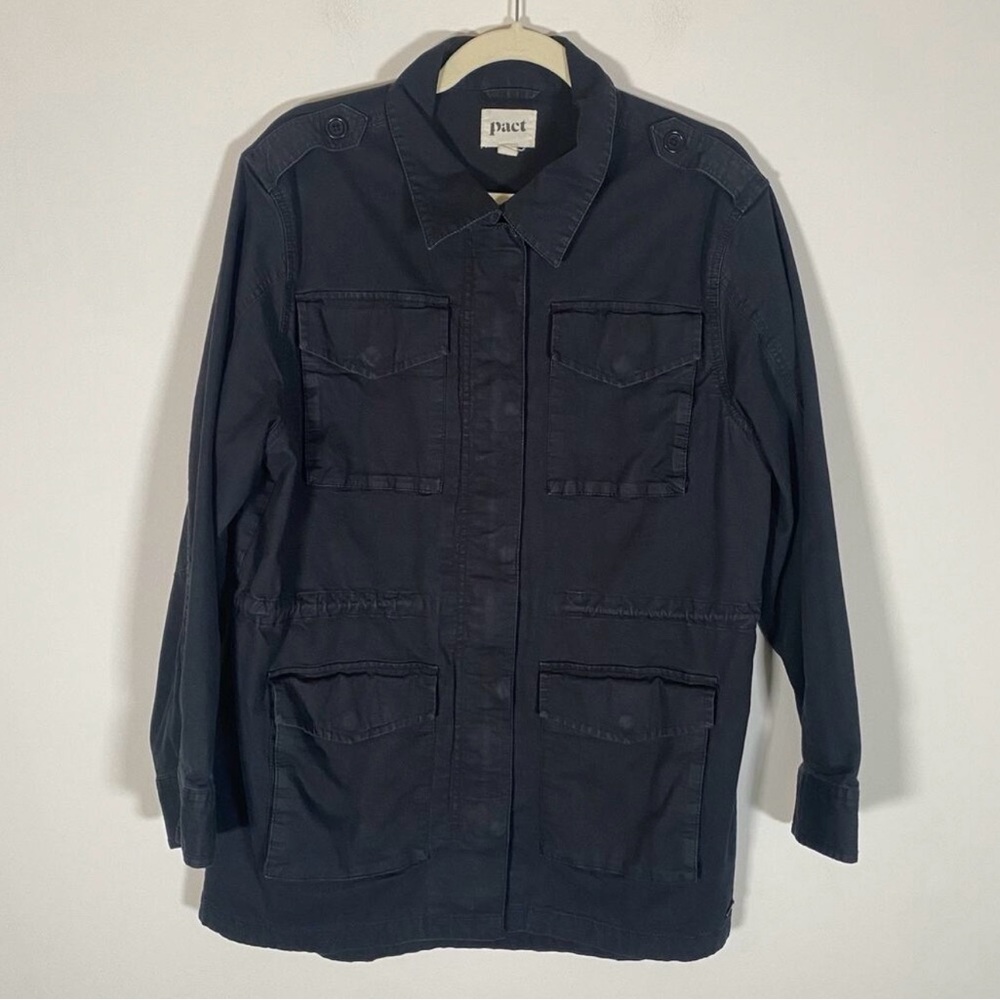 Pact Field Jacket Womens Size Large‎ Black organic sustainable Long Sleeve
